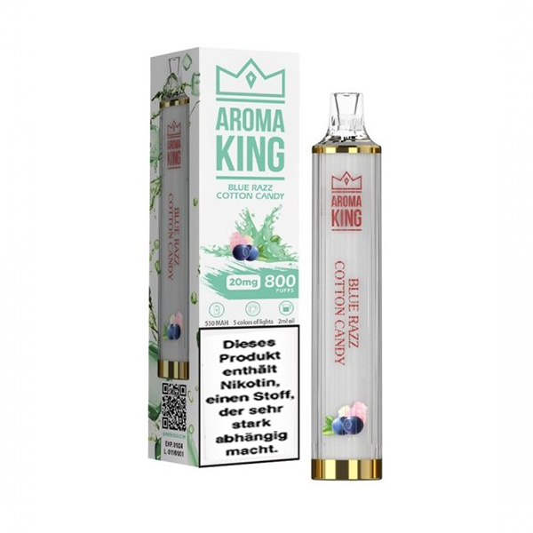 Aroma King 800 Mini Disco Einweg E-Zigarette - Blue Razz Cotton Candy