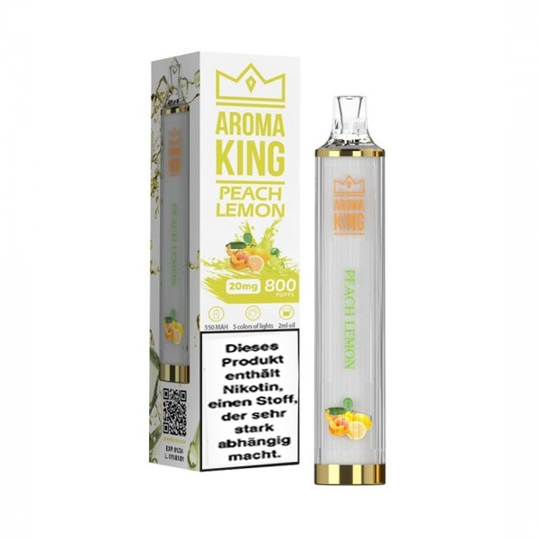 Aroma King 800 Mini Disco Einweg E-Zigarette -  Peach Lemon