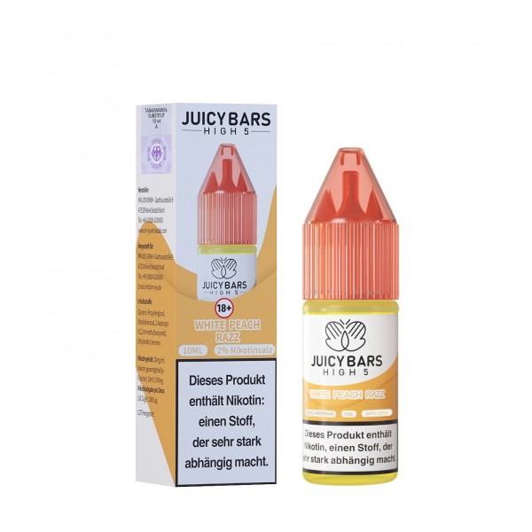 Juicy Bars High 5 Nic Salt - White Peach Razz
